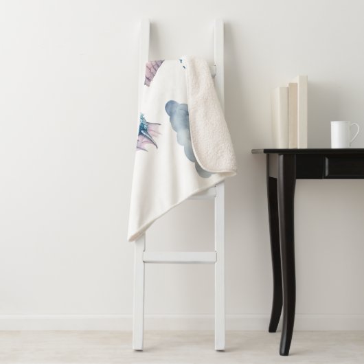 Fairytale Dreamy Dragon Blue Knight Baby Dusche Sherpadecke (Beispiel)