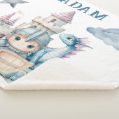 Fairytale Dreamy Dragon Blue Knight Baby Dusche Sherpadecke (3/4)