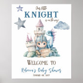 Fairytale Dreamy Dragon Knight Baby Dusche Willkom Poster (Vorne)