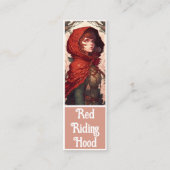 Fairytale Fantasy Red Riding Hood & Wolf Lesezeich Mini Visitenkarte (Vorderseite)