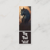 Fairytale Fantasy Red Riding Hood & Wolf Lesezeich Mini Visitenkarte (Rückseite)