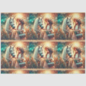 Fairytale Fantasy Unicorn With Girl Decoupage Seidenpapier (Vorderseite)