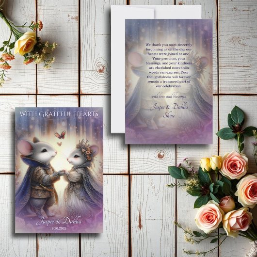 Fairytale Fantasy Whimsical Renaissance Wedding Dankeskarte