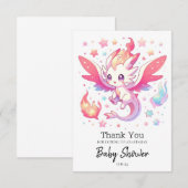 Fairytale Fiery Dragon Baby Dusche Dankeskarte (Vorne/Hinten)