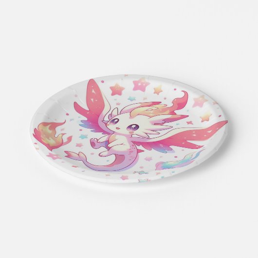 Fairytale Fiery Dragon Baby Dusche Pappteller (Schrägansicht)