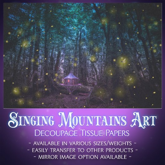 Fairytale Firefest Forest Fantasy Decoupage Seidenpapier