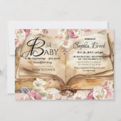 Fairytale Flowers Book Story Baby Shower Einladung (Vorderseite)