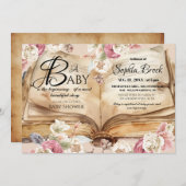 Fairytale Flowers Book Story Baby Shower Einladung (Vorne/Hinten)