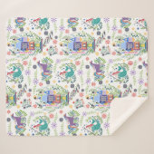 Fairytale Folk Art Throw Sherpa Blanket Sherpadecke (Vorderseite (Horizontal))