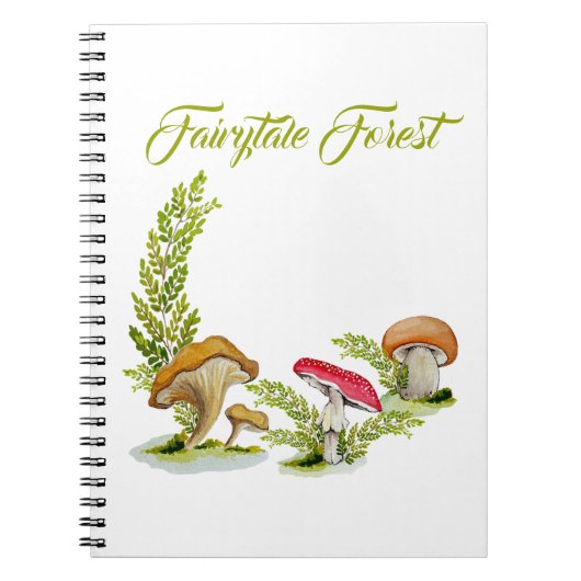 Fairytale Forest Aquarell Set Pilzplaner Notizblock (Vorderseite)