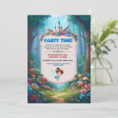 Fairytale Forest Birthday Einladung (Stehend Vorderseite)