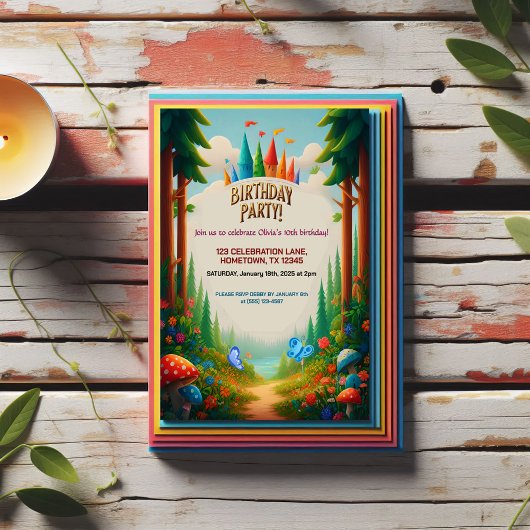 Fairytale Forest Birthday Einladung