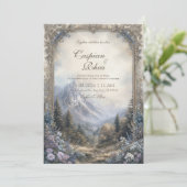 Fairytale Forest Castle Hochzeit Einladung (Stehend Vorderseite)