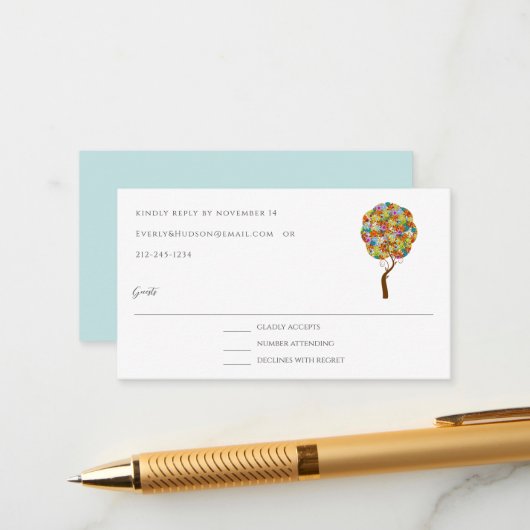 Fairytale Forest Patchwork Blumenmauerwerk Treppen Begleitkarte (Vorderseite/Rückseite Beispiel)