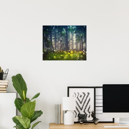 Fairytale Forest Tree Landschaft Kunst, Dichtung u Poster (Heimbüro)