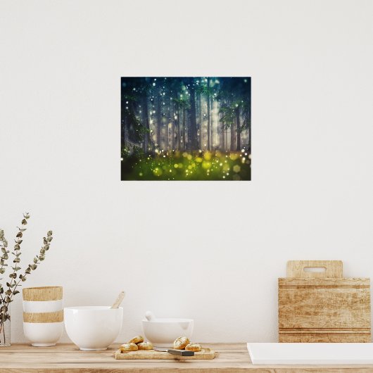 Fairytale Forest Tree Landschaft Kunst, Dichtung u Poster (Küche)