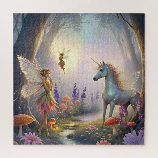 Fairytale Forest Unicorum Trees Fairy Pilz Puzzle (Vertikal)