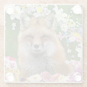 Fairytale Fox im Bereich der Blume Glasuntersetzer (Rückseite)