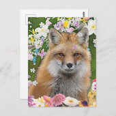 Fairytale Fox im Bereich der Blume Postkarte (Vorne/Hinten)