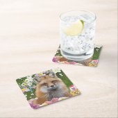 Fairytale Fox im Bereich der Blume Rechteckiger Pappuntersetzer (Vor Ort)