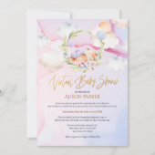 Fairytale Fox Pink Sky Dream | Virtual Baby-Dusche Einladung (Vorderseite)