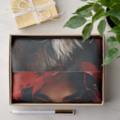 Fairytale Frau in roter Manschette und eine Wolf-E Seidenpapier (Geschenk)