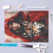 Fairytale Frau und ein Wolf-Dekodipage Seidenpapier (Handwerk)