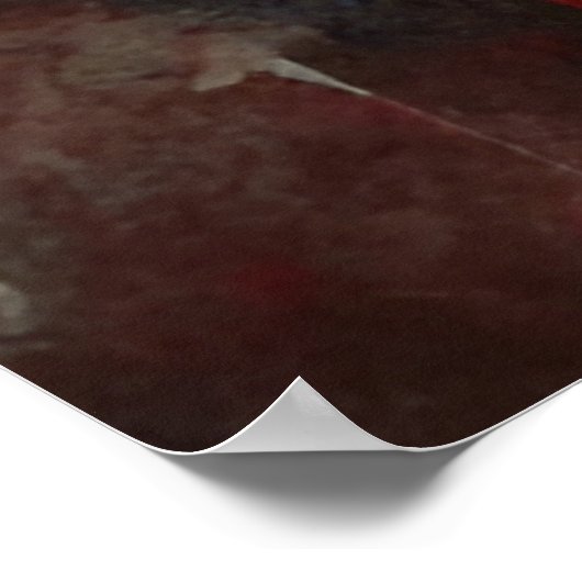 Fairytale Frau und ein Wolf Poster (Ecke)