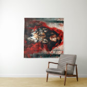 Fairytale Frau und ein Wolf Wandteppich (Beispiel (Horizontal))