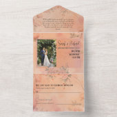 Fairytale Garden Sparkle Hochzeitsreise zur Rose B All In One Einladung (Innen)