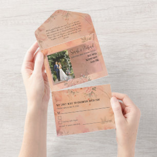 Fairytale Garden Sparkle Hochzeitsreise zur Rose B All In One Einladung