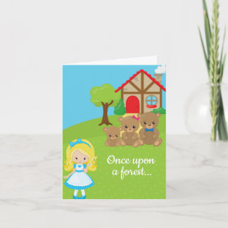 Fairytale Goldilocks & Bears Girls zum Geburtstag Einladung
