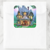 Fairytale House Square Sticker (Tasche)