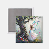 Fairytale Inspired Fairy and Whimsical Tree Magnet (Vorderseite/Rückseite)