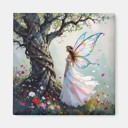Fairytale Inspired Fairy and Whimsical Tree Magnet (Vorne)