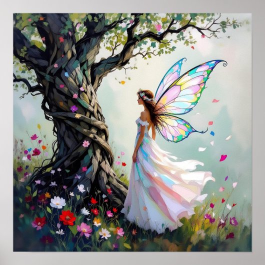 Fairytale Inspired Fairy and Whimsical Tree Poster (Vorne)