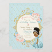 Fairytale Königliche Prinzessin Pink Aqua Girl Einladung (Vorne/Hinten)