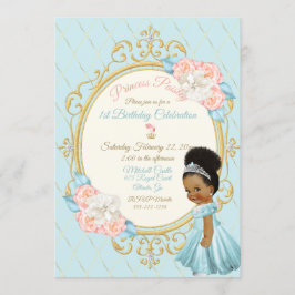 Fairytale Königliche Prinzessin Pink Aqua Girl Einladung