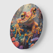 Fairytale magischer Frosch Große Wanduhr (Winkel)