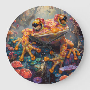 Fairytale magischer Frosch Große Wanduhr
