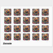 Fairytale magischer Frosch Quadratischer Aufkleber (Blatt)