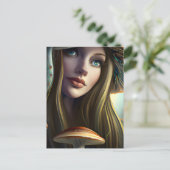 Fairytale Mushroom Fairy Postkarte (Stehend Vorderseite)