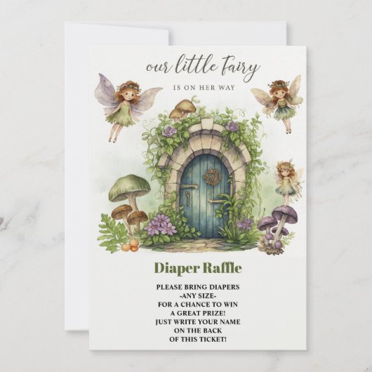 fairytale mushroom forest baby shower girl einladung (Vorderseite)