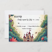 Fairytale Once Upon A Time Castle Woodland Wedding RSVP Karte (Vorderseite)