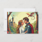 Fairytale Once Upon A Time Castle Woodland Wedding RSVP Karte (Rückseite)