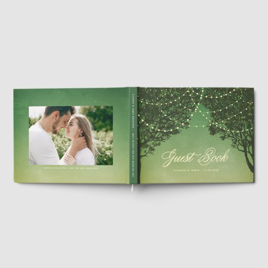 Fairytale Outdoor Lights Wedding Gästebuch (Voll)