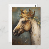 Fairytale Pferd in einer Krone Postkarte (Vorne/Hinten)