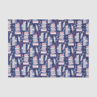 Fairytale Pile of Books Blue Seidenpapier