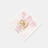 Fairytale Pink Castle Princess All Ages Birthday Serviette (Ecke)