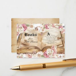 Fairytale Pink Rose Floral Royal Baby Shower Begleitkarte